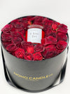 I Love You  / Te Amo Flower Box with small wood wick Candle.
