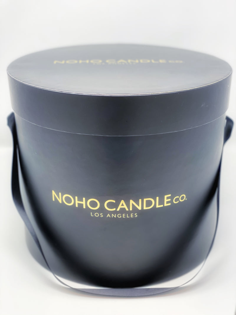 I Love You  / Te Amo Flower Box with large 2 wick  gold candle