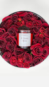 I Love You  / Te Amo Flower Box with small wood wick Candle.
