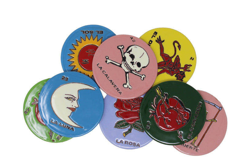 Loteria Round Candle Coasters